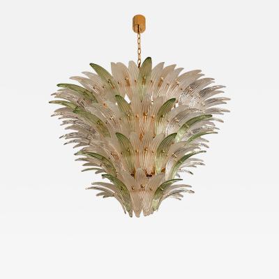  SimoEng Sputnik Murano Style Glass Palmetta Chandelier Clear and Green