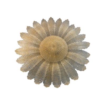  SimoEng Sunflwer Murano Glass Gold Flush Mount lot of 2 or a pair of chandeliers