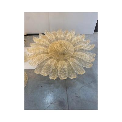  SimoEng Sunflwer Murano Glass Gold Flush Mount lot of 2 or a pair of chandeliers