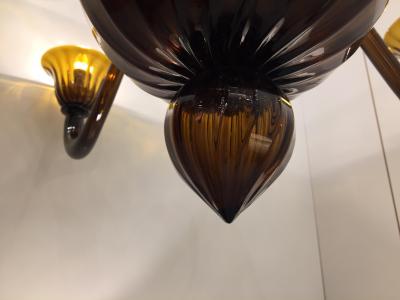  SimoEng Tobacco Murano Style Glass Chandelier
