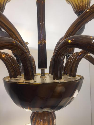  SimoEng Tobacco Murano Style Glass Chandelier