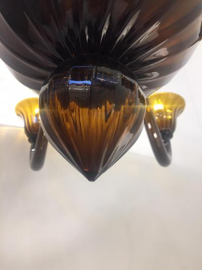  SimoEng Tobacco Murano Style Glass Chandelier