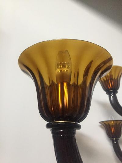  SimoEng Tobacco Murano Style Glass Chandelier