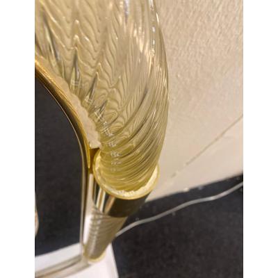  SimoEng Torciglione Gold Murano Glass Wall Mirror in Barovier Style