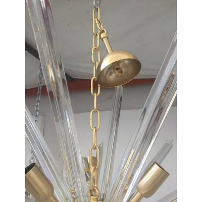  SimoEng Transparent Clear Murano Style Glass Triedo Sputnik Chandelier