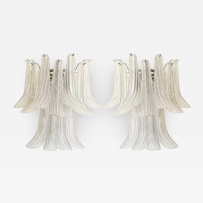  SimoEng Transparent Diamanted Murano Glass Selle Wall Sconces in Mazzega Style
