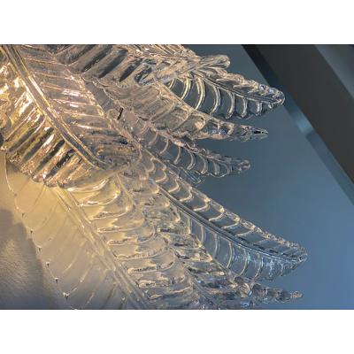  SimoEng Transparent Felci Murano Glass Wall Sconces A Pair