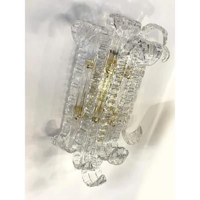  SimoEng Transparent Lingue Murano Style Glass Wall Lamp in Barovier Style