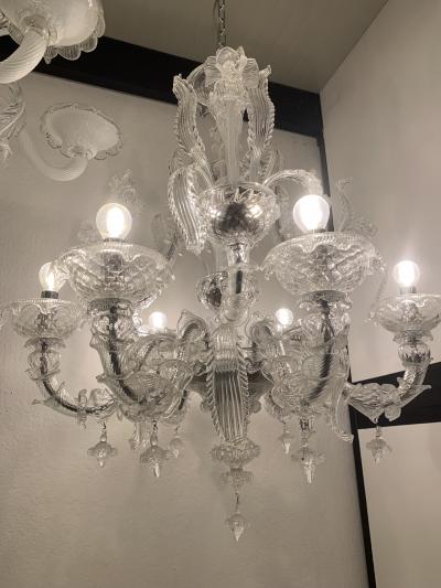  SimoEng Transparent Murano Style Glass Chandelier