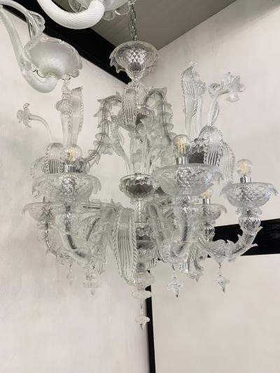  SimoEng Transparent Murano Style Glass Chandelier