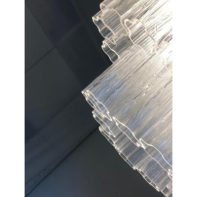  SimoEng Transparent Tronchi in Venini Style Murano Glass Sputnik Squared Flush Mount