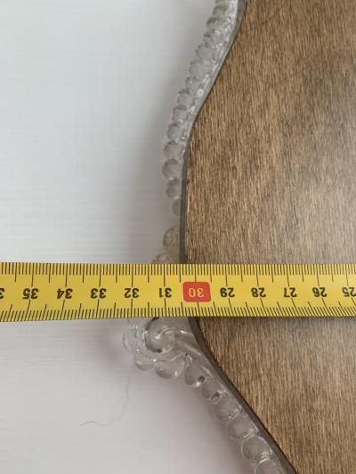  SimoEng Transparent and gold Murano glass mirror frame with flowers