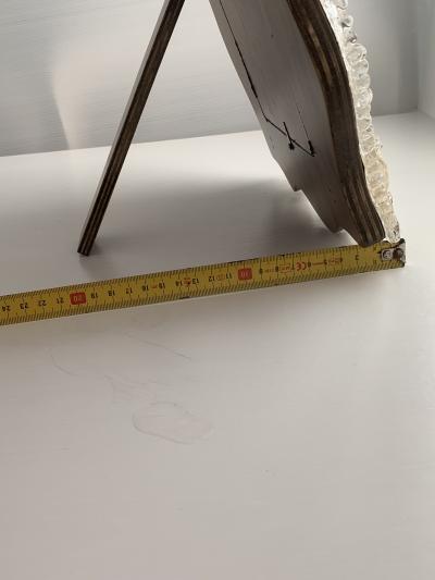  SimoEng Transparent and gold Murano glass photo frame with flowers rare artigian