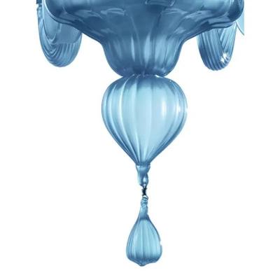  SimoEng Venetian Blue Satin Murano Glass Chandelier by Simoeng