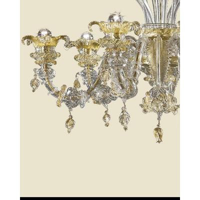  SimoEng Venetian C Rezzonico Floral Gold Murano Style Glass Chandelier