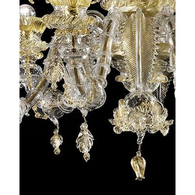  SimoEng Venetian C Rezzonico Floral Gold Murano Style Glass Chandelier