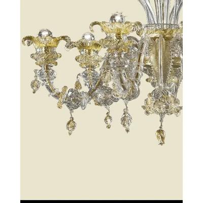  SimoEng Venetian C Rezzonico Floral Gold Murano Style Glass Chandelier From Simoeng