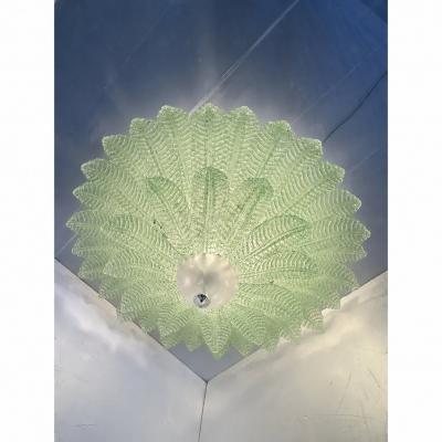 SimoEng Venetian Leaves Flush Mount in Green Murano Glass by Simoeng