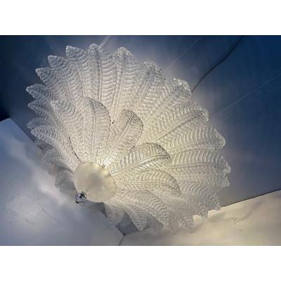  SimoEng Venetian Leaves Flush Mount in Murano Style Glass by Simoeng