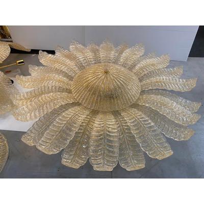  SimoEng Venetian Murano Style Glass Flush Mount Made in Gold Graniglia by SimoEng