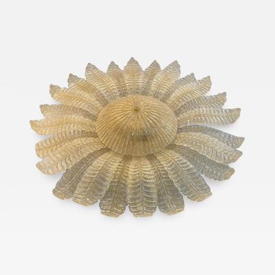  SimoEng Venetian Murano Style Glass Flush Mount Made in Gold Graniglia by SimoEng