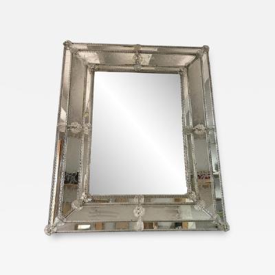  SimoEng Venetian Rectangular Floreal Hand Carving Wall Mirror in Murano Glass Style