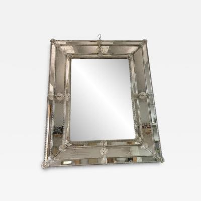  SimoEng Venetian Rectangular Floreal Hand Carving Wall Mirror in Murano Glass Style
