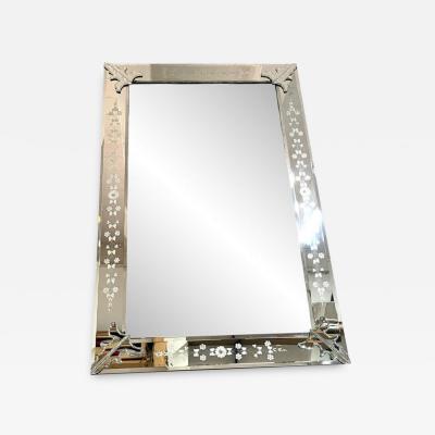  SimoEng Venetian Rectangular Hand Carving Wall Mirror Murano Glass Style