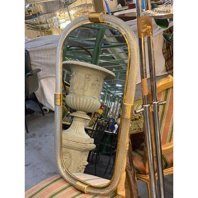  SimoEng Venetian Torgiglione Murano Glass Wall Mirror in Barovier Style