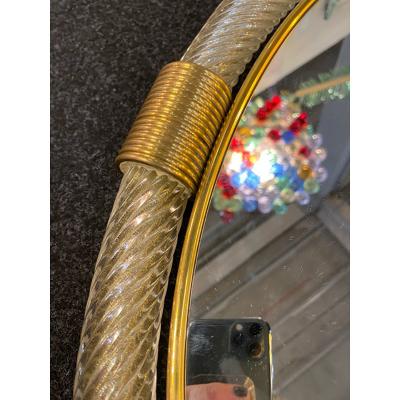 SimoEng Venetian Torgiglione Murano Glass Wall Mirror in Barovier Style