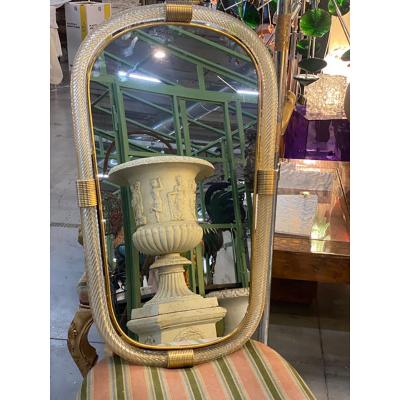  SimoEng Venetian Torgiglione Murano Glass Wall Mirror in Barovier Style