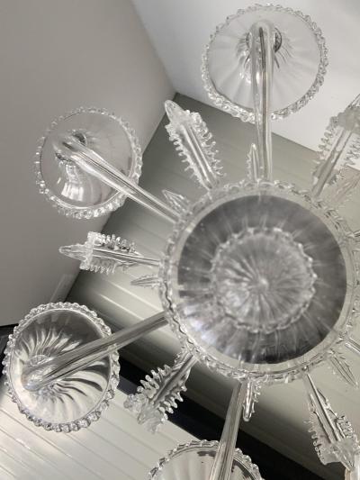  SimoEng Venetian Transparent Murano Style Glass Chandelier With Ferns Felci Leaves