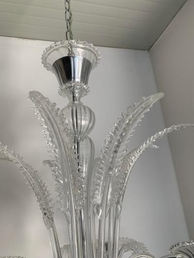  SimoEng Venetian Transparent Murano Style Glass Chandelier With Ferns Felci Leaves