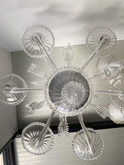  SimoEng Venetian Transparent Murano Style Glass Chandelier With Ferns Felci Leaves