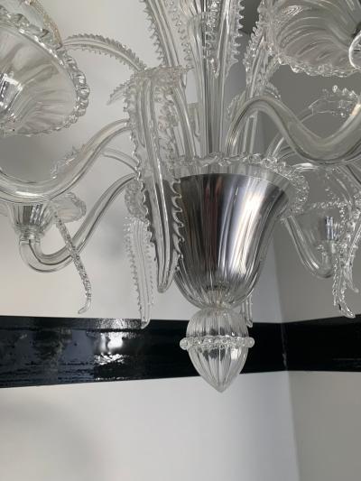  SimoEng Venetian Transparent Murano Style Glass Chandelier With Ferns Felci Leaves