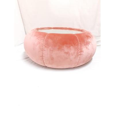  SimoEng Vintage Pink Velvet Pouf