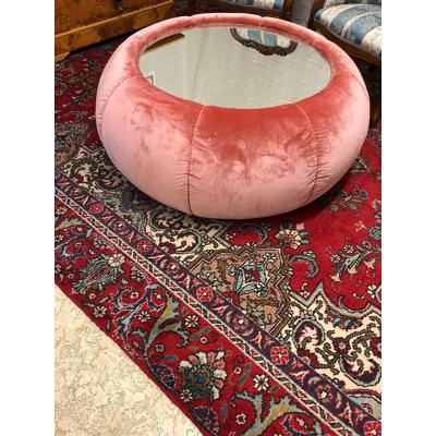  SimoEng Vintage Pink Velvet Pouf
