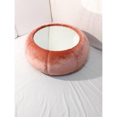  SimoEng Vintage Pink Velvet Pouf