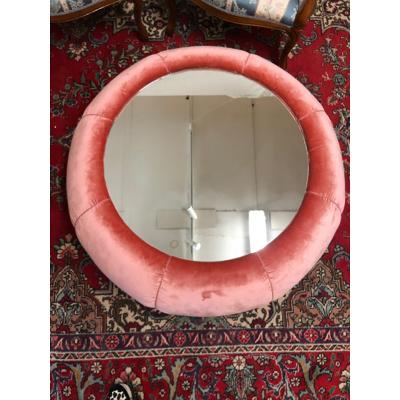  SimoEng Vintage Pink Velvet Pouf