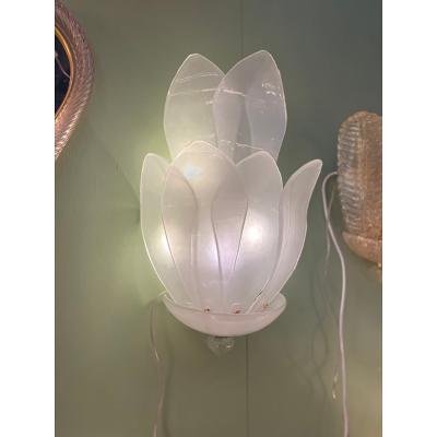  SimoEng Wall Light Murano Glass Sand Color Italian Flowers by SimoEng