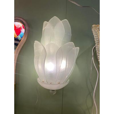  SimoEng Wall Light Murano Glass Sand Color Italian Flowers by SimoEng