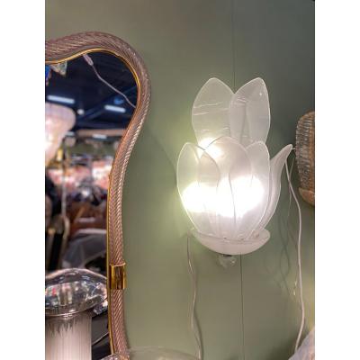  SimoEng Wall Light Murano Glass Sand Color Italian Flowers by SimoEng