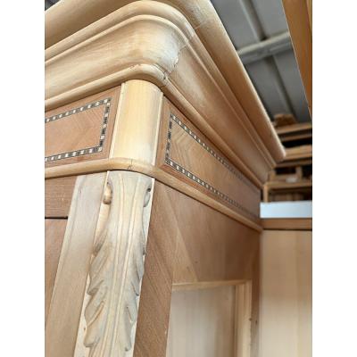  SimoEng Walnut Cupboard With Cherry Inlays in Natural Raw Wood