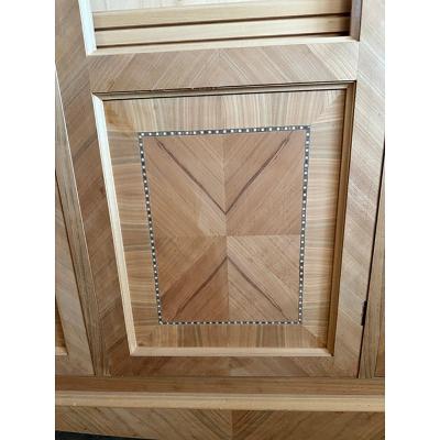  SimoEng Walnut Cupboard With Cherry Inlays in Natural Raw Wood