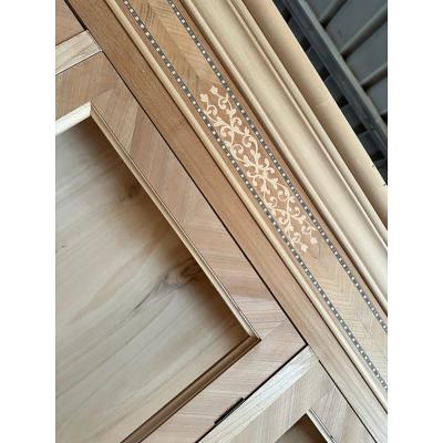  SimoEng Walnut Cupboard With Cherry Inlays in Natural Raw Wood