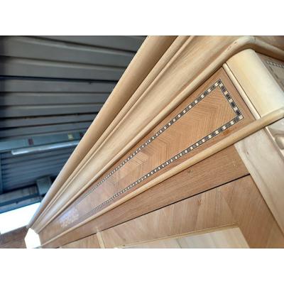  SimoEng Walnut Cupboard With Cherry Inlays in Natural Raw Wood