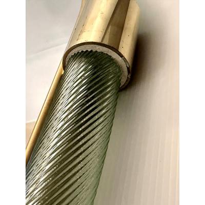  SimoEng Wave Mirror in Green and Gold Torchon Torciglione Murano Style Glass