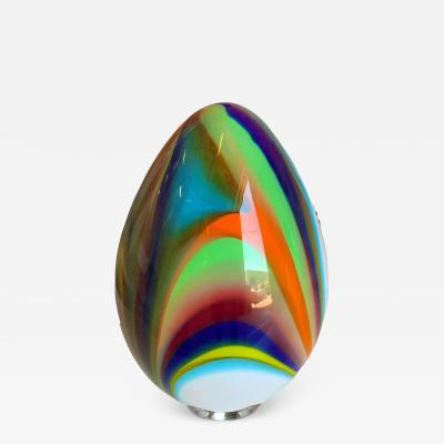  SimoEng White Egg Small Lamp in Murano Style Multicolored Glass