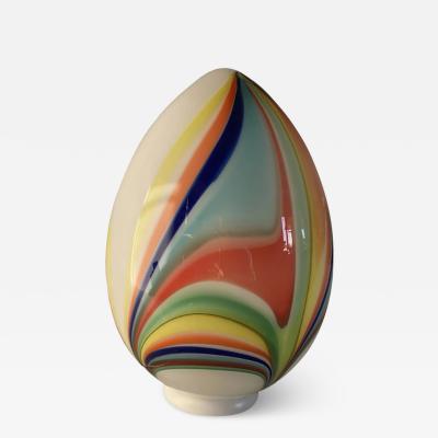  SimoEng White Egg With Multicolored Reeds Murano Style Glass Table Lamp