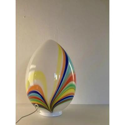  SimoEng White Egg with Multicolored Reeds Table Lamp by Simoeng